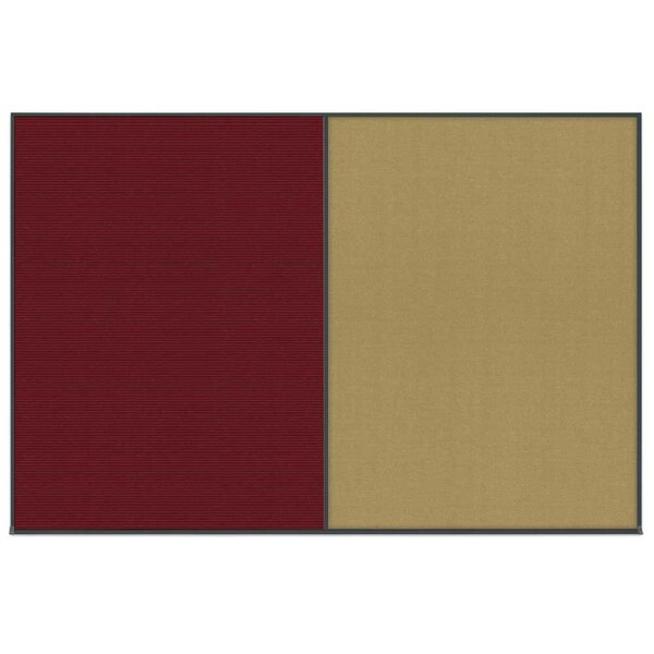 Enclosed Corkboard, 1 Door, 60"x36", 4" Fra, UV3403-BLACK-RUBBER